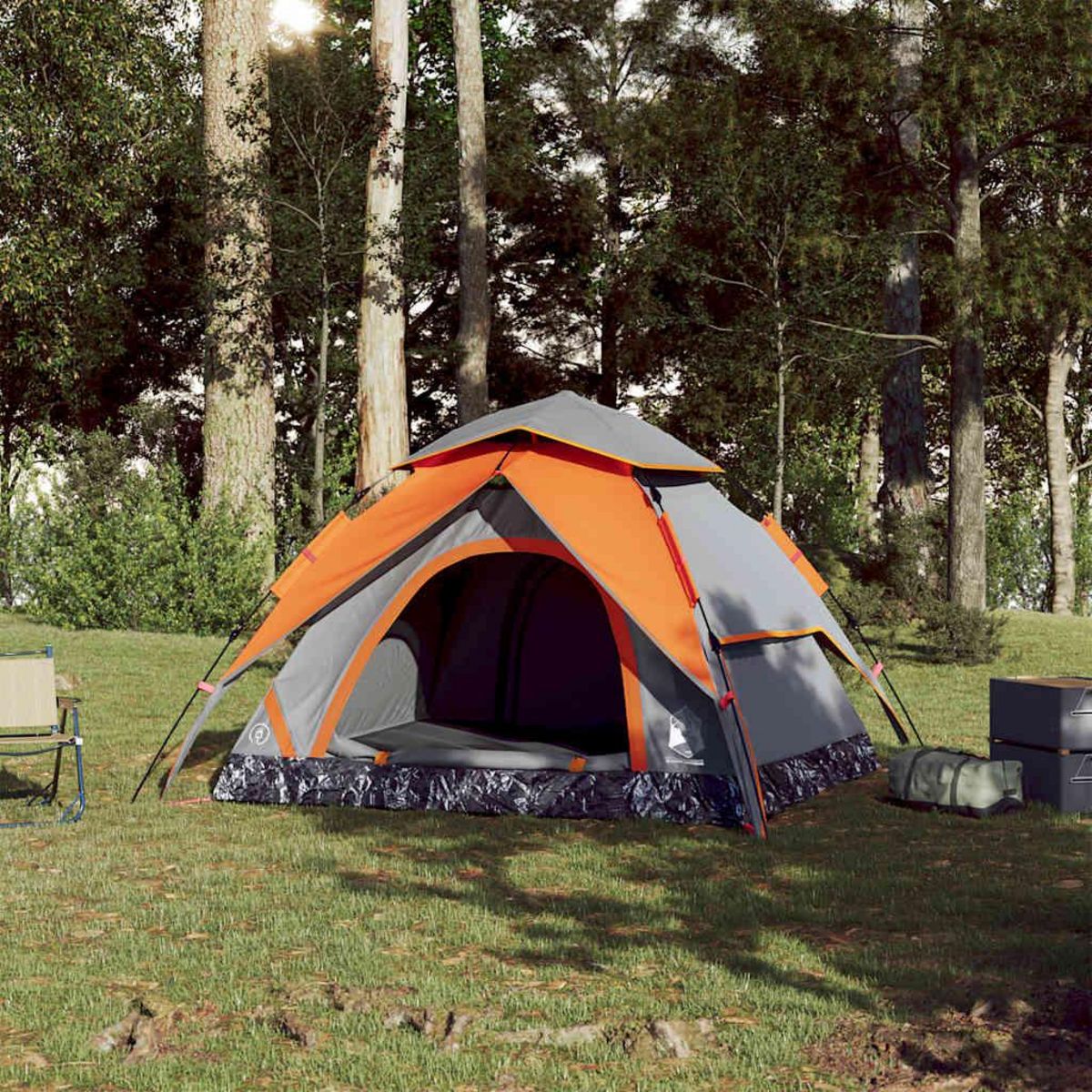VIDAXL Tente de camping a dome 4 personnes liberation rapide