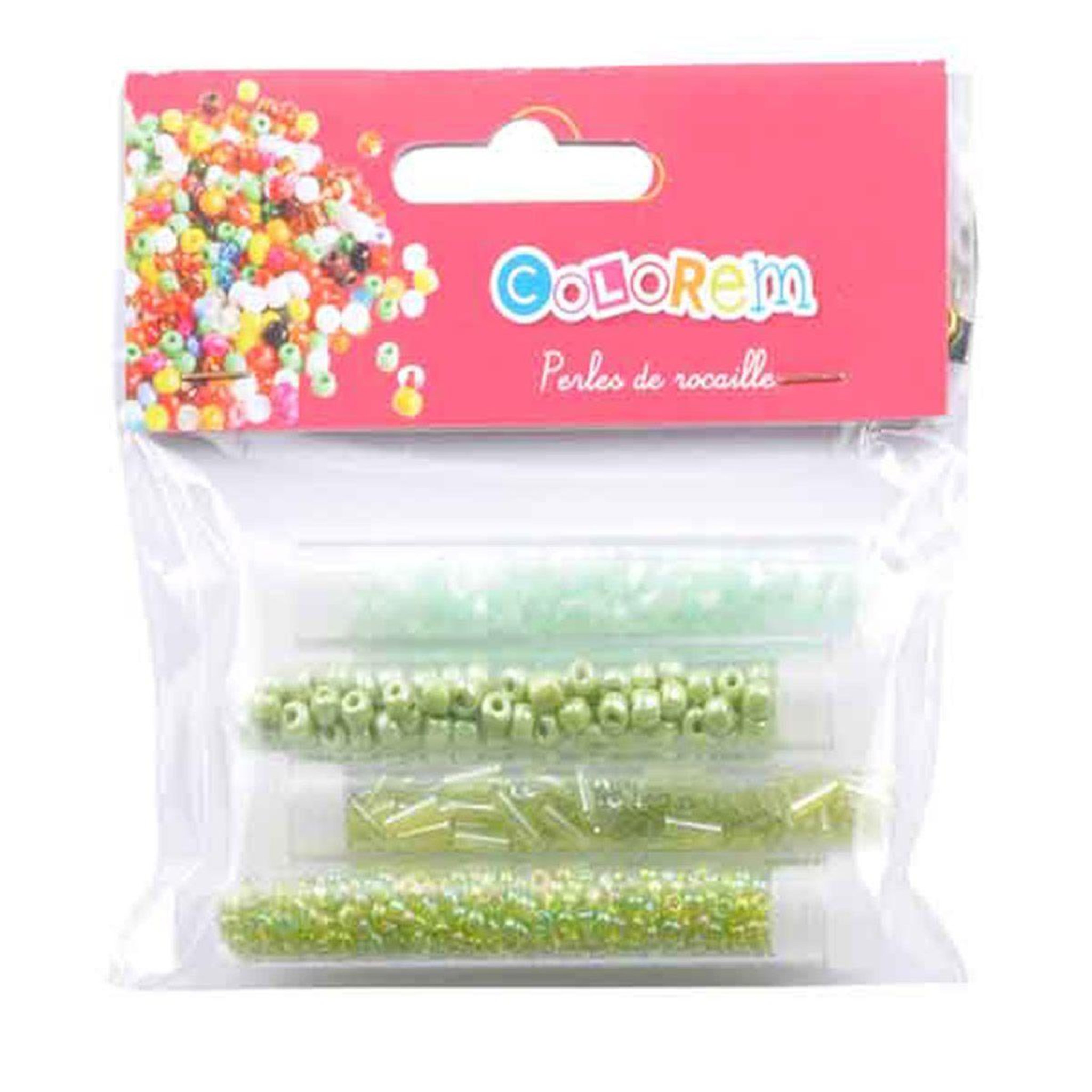 Voir la diapositive 2 : HOMEA Lot de 4 Tubes pour Bijoux  Perles de Rocailles  Vert