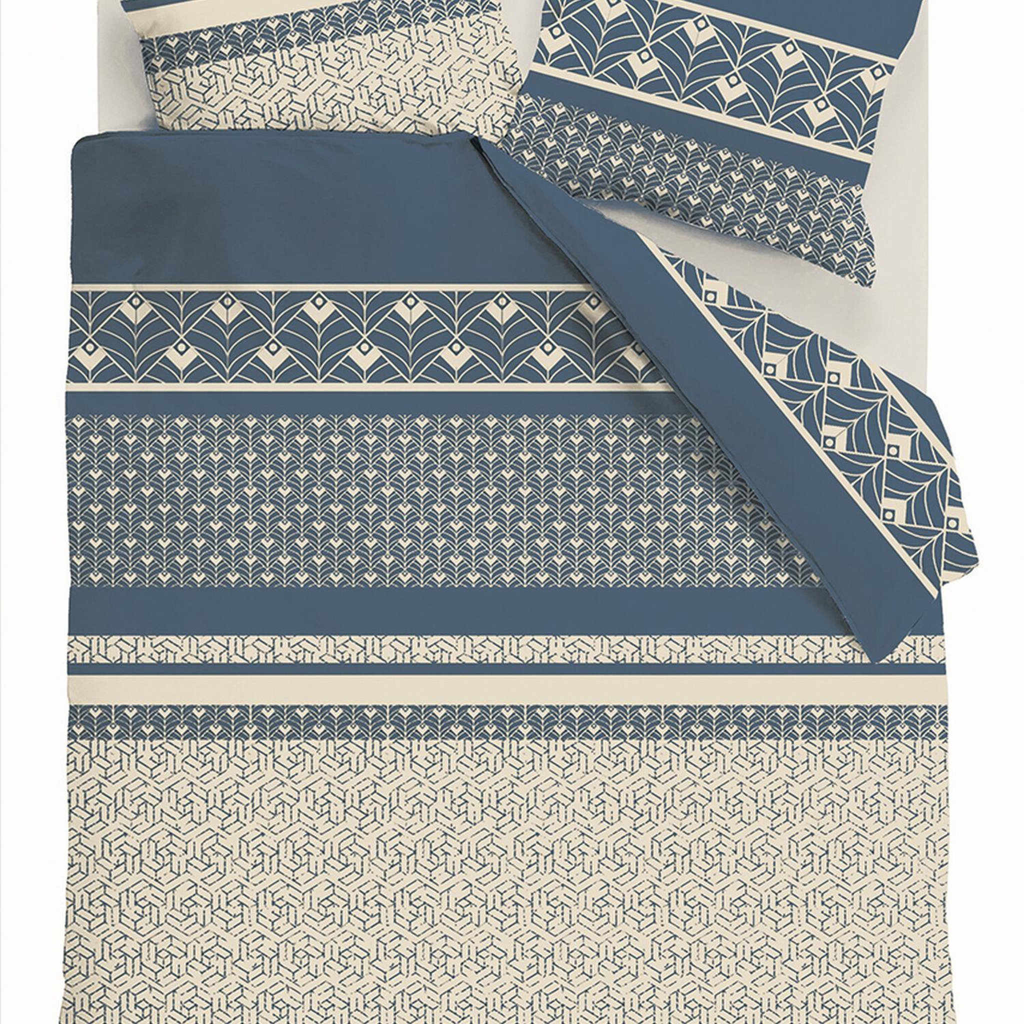 Voir la diapositive 4 : ATELIER DU COTON Parure housse de couette en coton 57 fils havril