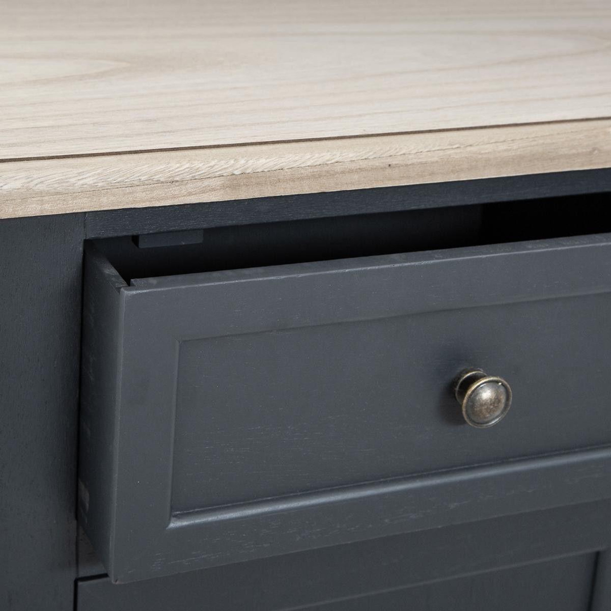 Voir la diapositive 4 : ATMOSPHERA Buffet 2 tiroirs & 2 portes  damiano  85cm gris