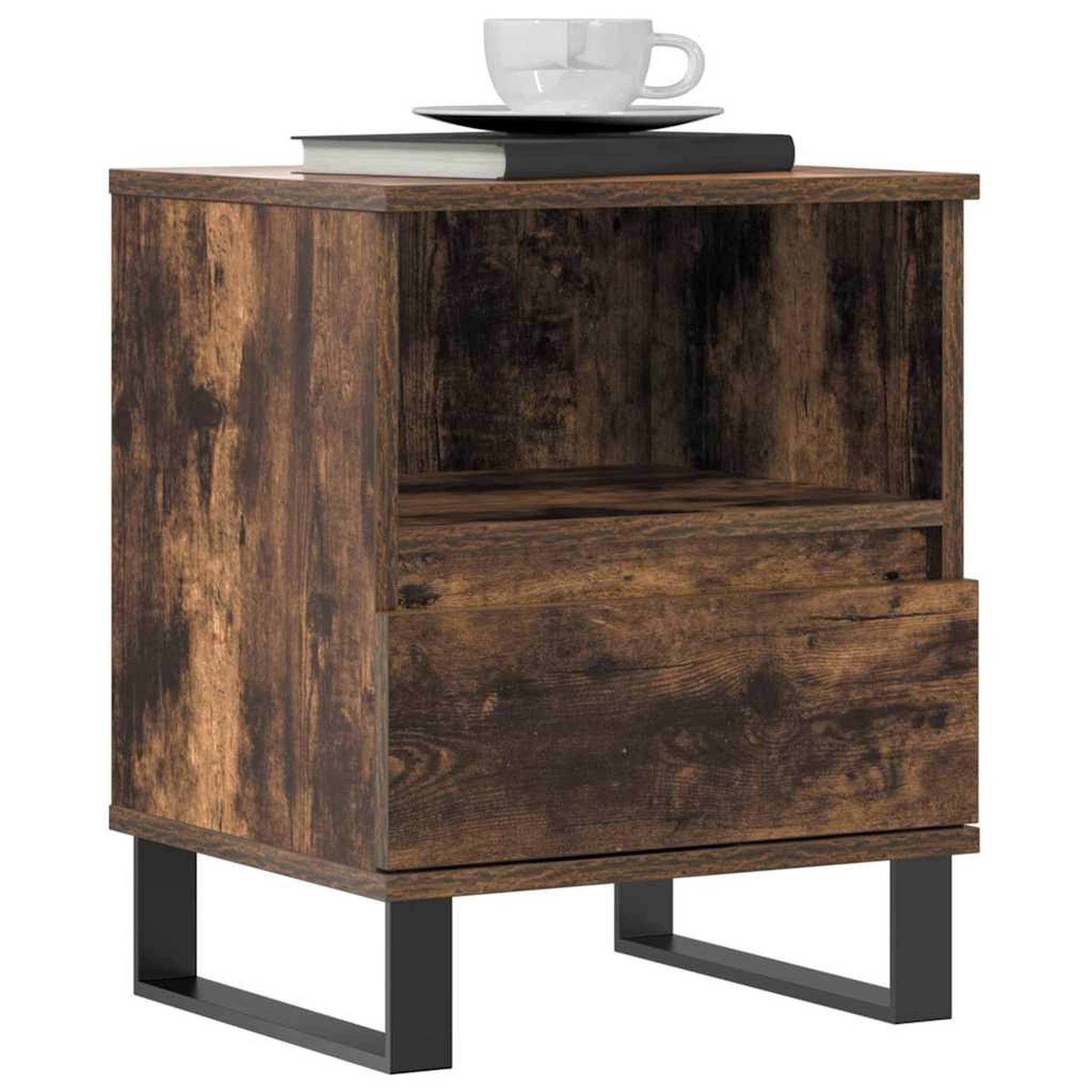 Voir la diapositive 4 : VIDAXL Tables de chevet 2 pcs chene fume 40x35x50 cm bois ingenierie