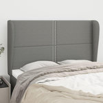 VIDAXL Tete de lit avec oreilles Gris fonce 147x23x118/128 cm Tissu