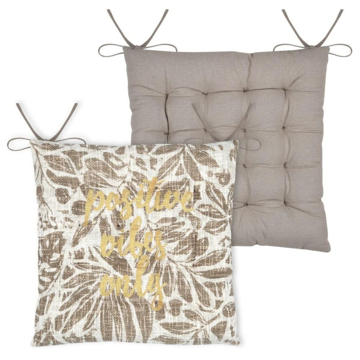 STOF Lot de 4 galettes de chaise réversible coton HEMERA