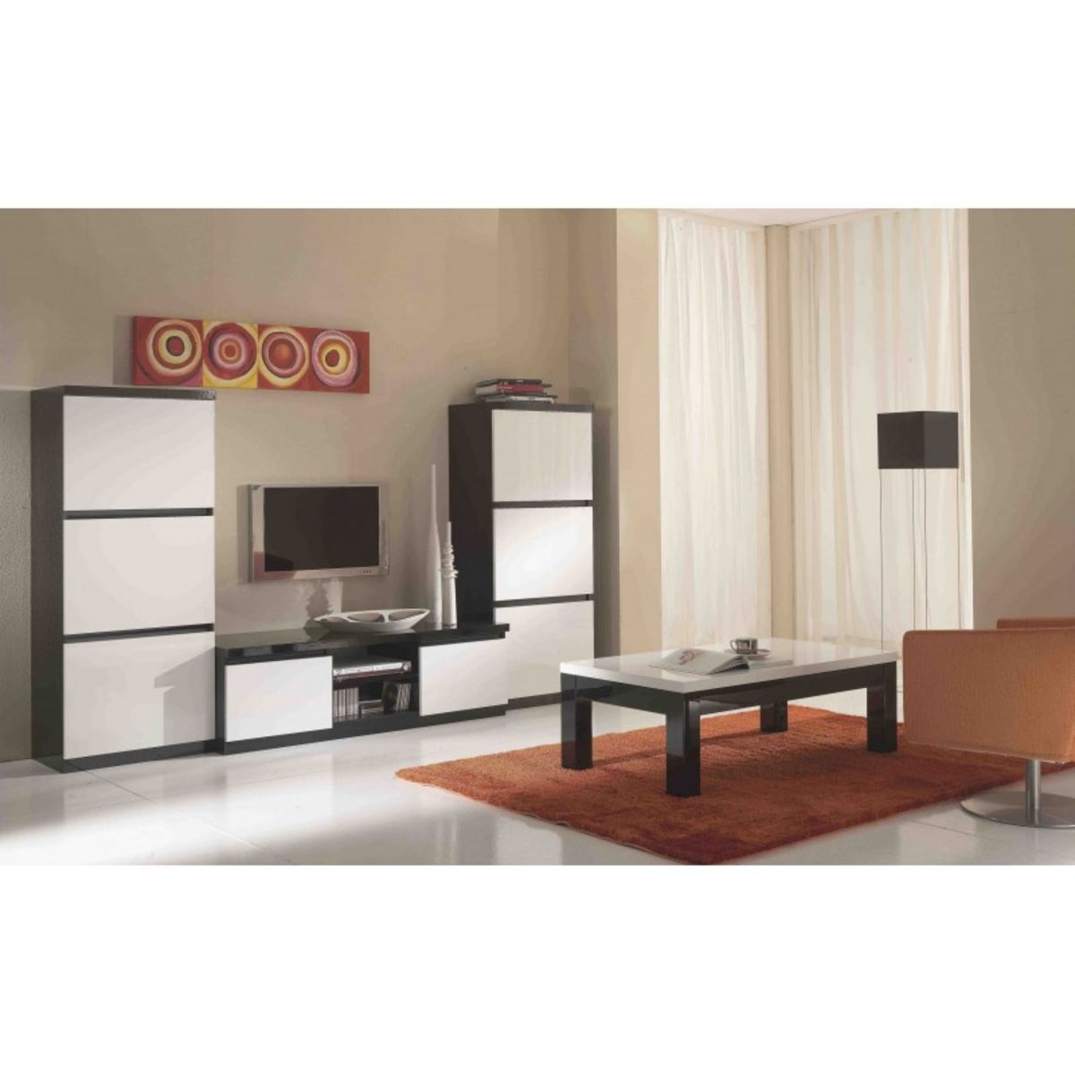 Colonne de rangement  3 portes GENOVA, bicolore