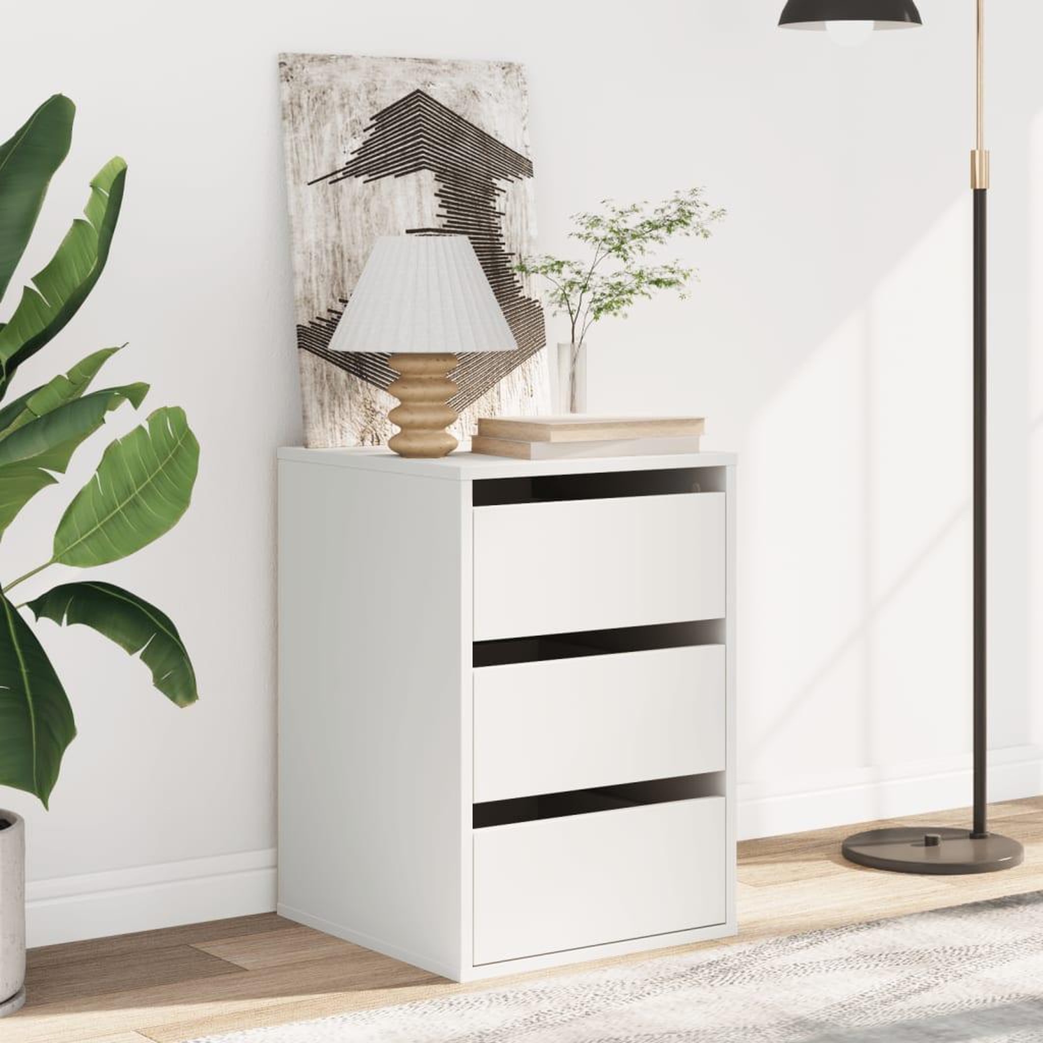 Voir la diapositive 3 : VIDAXL Commode d'angle blanc 40x41x58 cm bois d'ingenierie