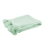 Paris Prix Plaid à Pompons  Blanket  130x170cm Vert Clair