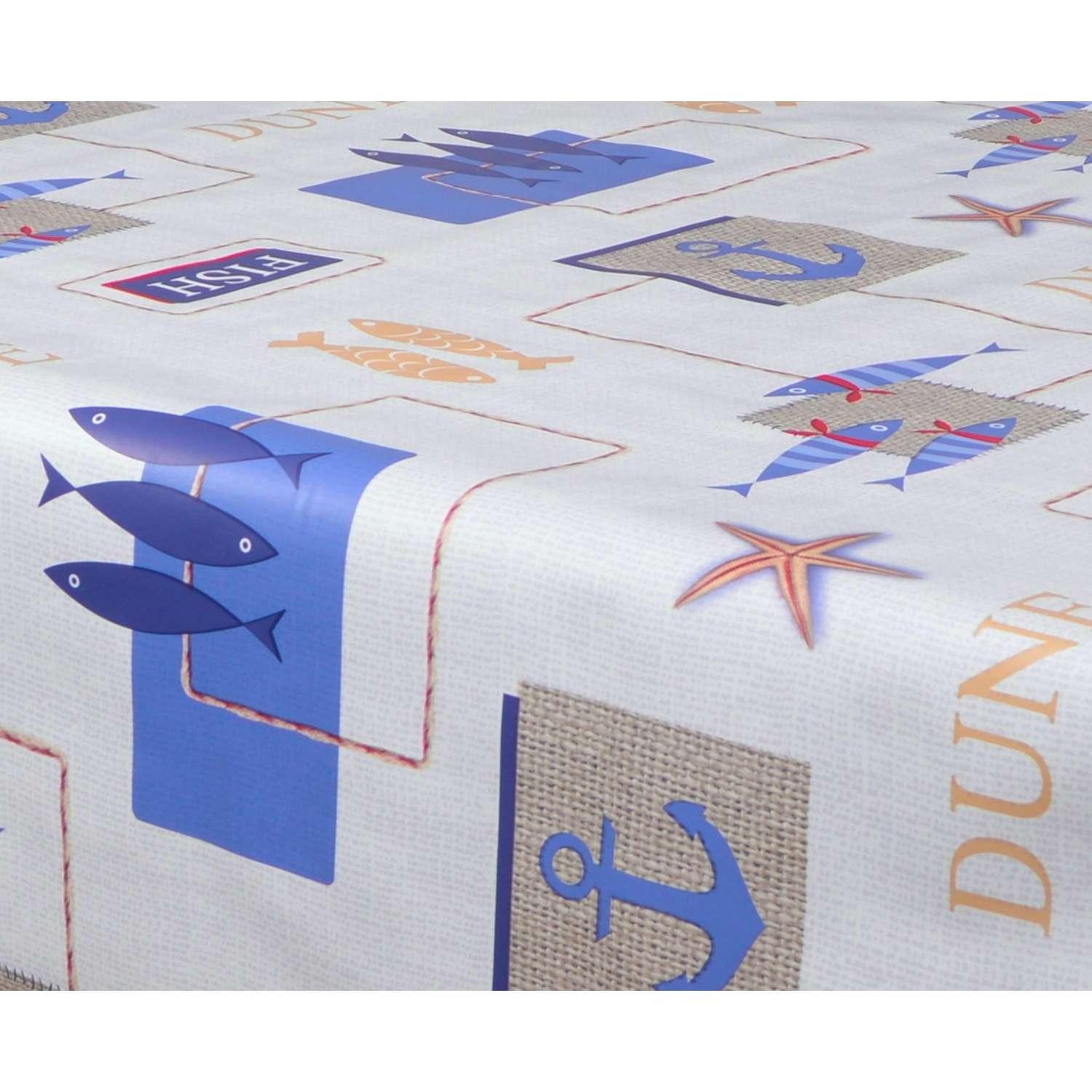 Voir la diapositive 3 : HABITABLE Nappe en toile cirée rectangulaire dune - 140 x 200 cm - ecru