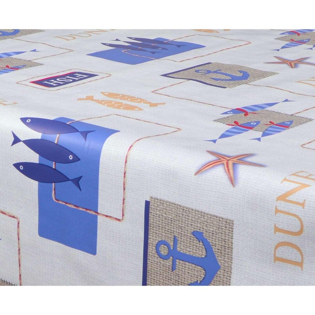 HABITABLE Nappe en toile cirée rectangulaire Dune - 140 x 200 cm - Ecru