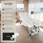Voir la diapositive 2 : tectake Table 3 zones de massage largeur 70 cm et rembourrage 5 cm blanc