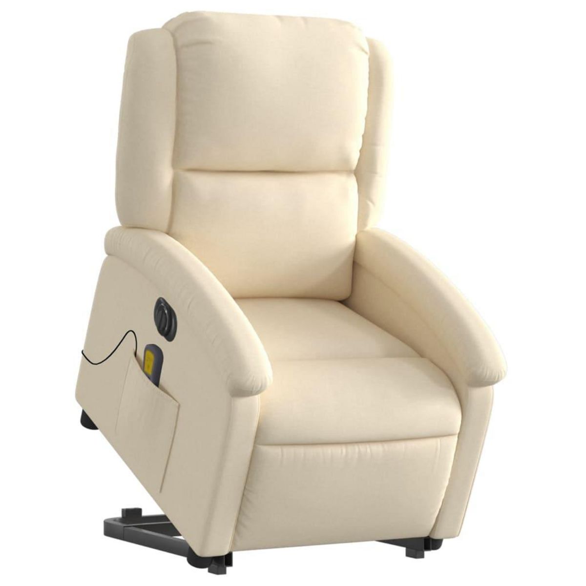 VIDAXL Fauteuil inclinable de massage electrique Creme Tissu
