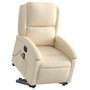 Voir la diapositive 3 : VIDAXL Fauteuil inclinable de massage electrique Creme Tissu