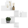 Voir la diapositive 4 : VIDAXL Etageres murales d'angle 2 pcs Blanc brillant Bois d'ingenierie