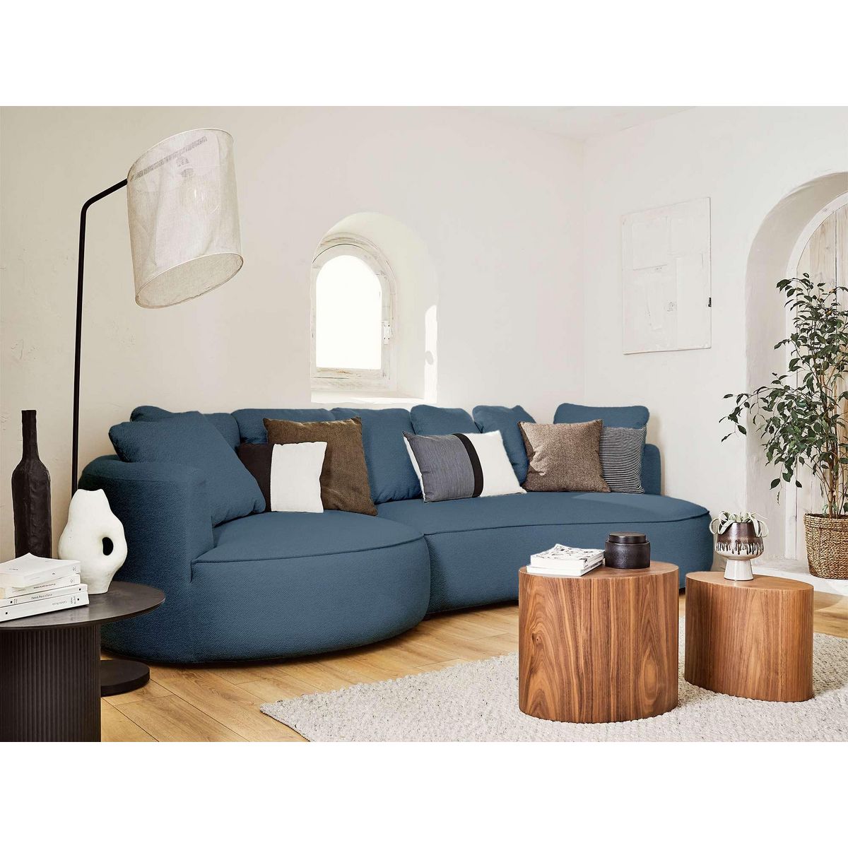 LISA DESIGN Hibiscus - canapé d'angle gauche 4 places - en tissu