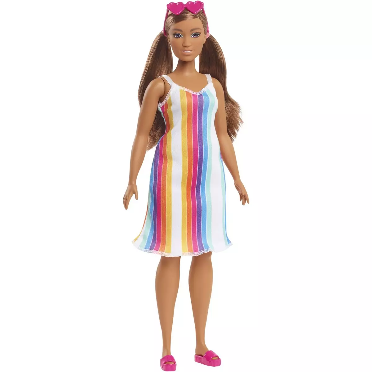 BARBIE Poupée Barbie Aime les océans - Robe rayures arc-en-ciel