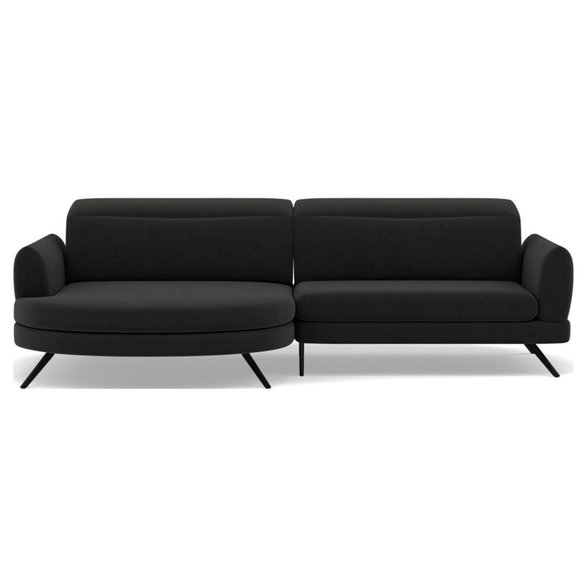 LISA DESIGN Terry - canapé d'angle gauche 4 places avec têtières réglables en tissu texturé