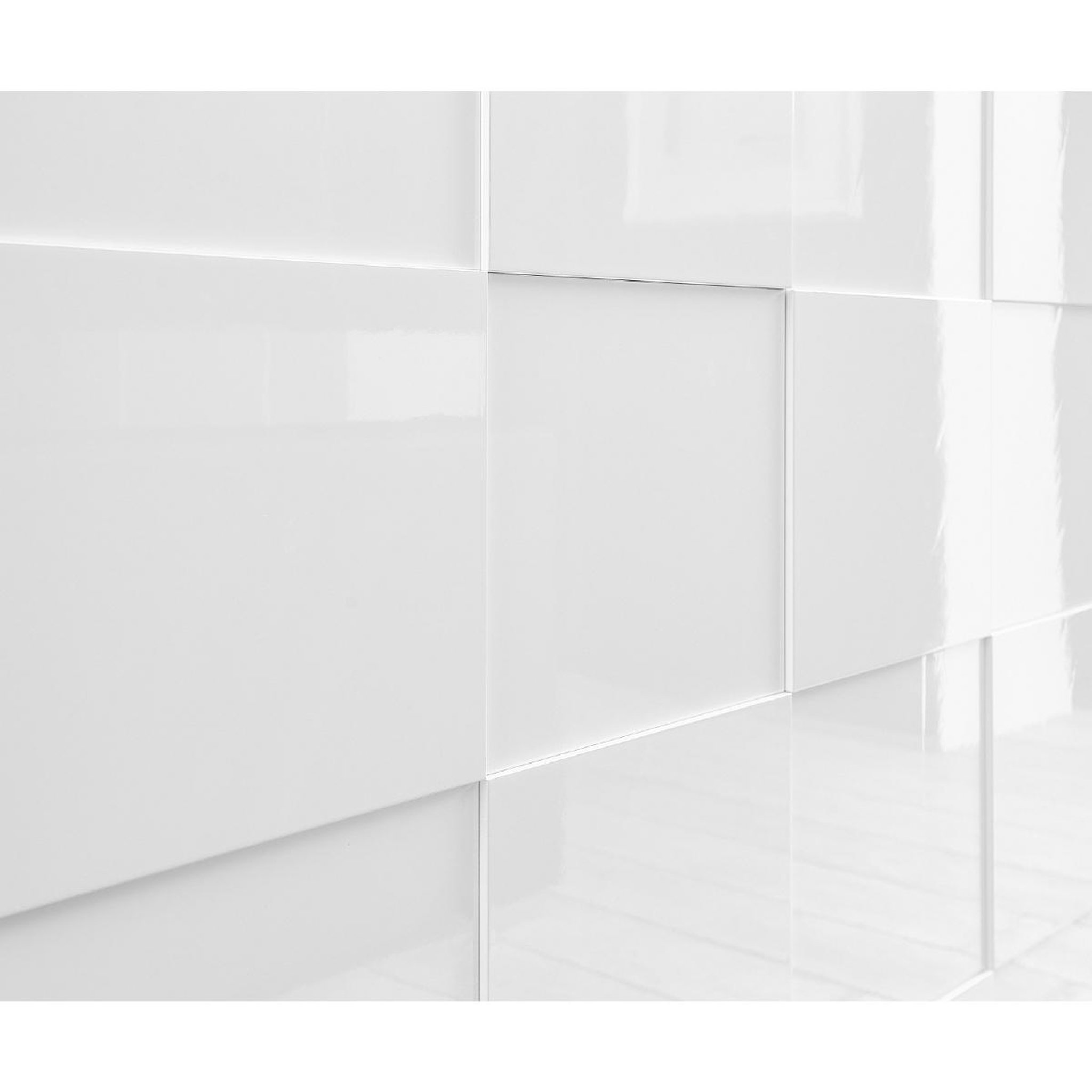 Voir la diapositive 6 : JLC KREATION Buffet bas design laqué blanc 3 portes mado