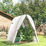 Voir la diapositive 2 : OUTSUNNY Serre tunnel de jardin 1,8 x 1,8 x 2 m - 2 portes enroulables zippées, 2 fenêtres - acier vert PE blanc