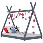 VIDAXL Cadre de lit d'enfant Gris Bois de pin massif 80x160 cm
