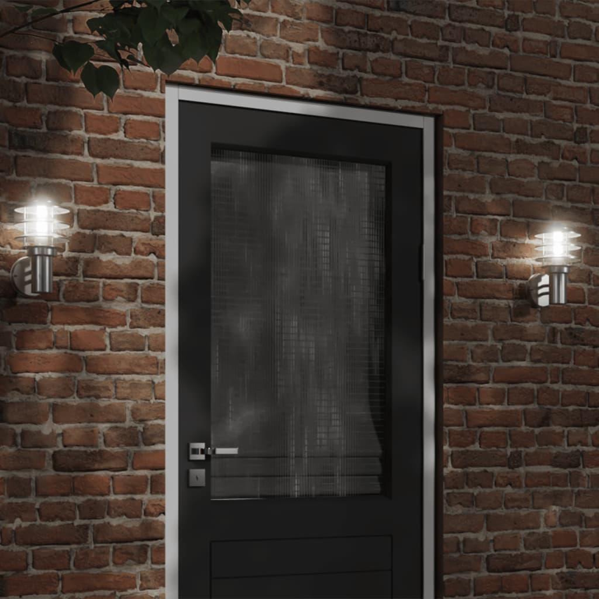 Voir la diapositive 1 : VIDAXL Appliques murales d'exterieur 2pcs argente acier inoxydable
