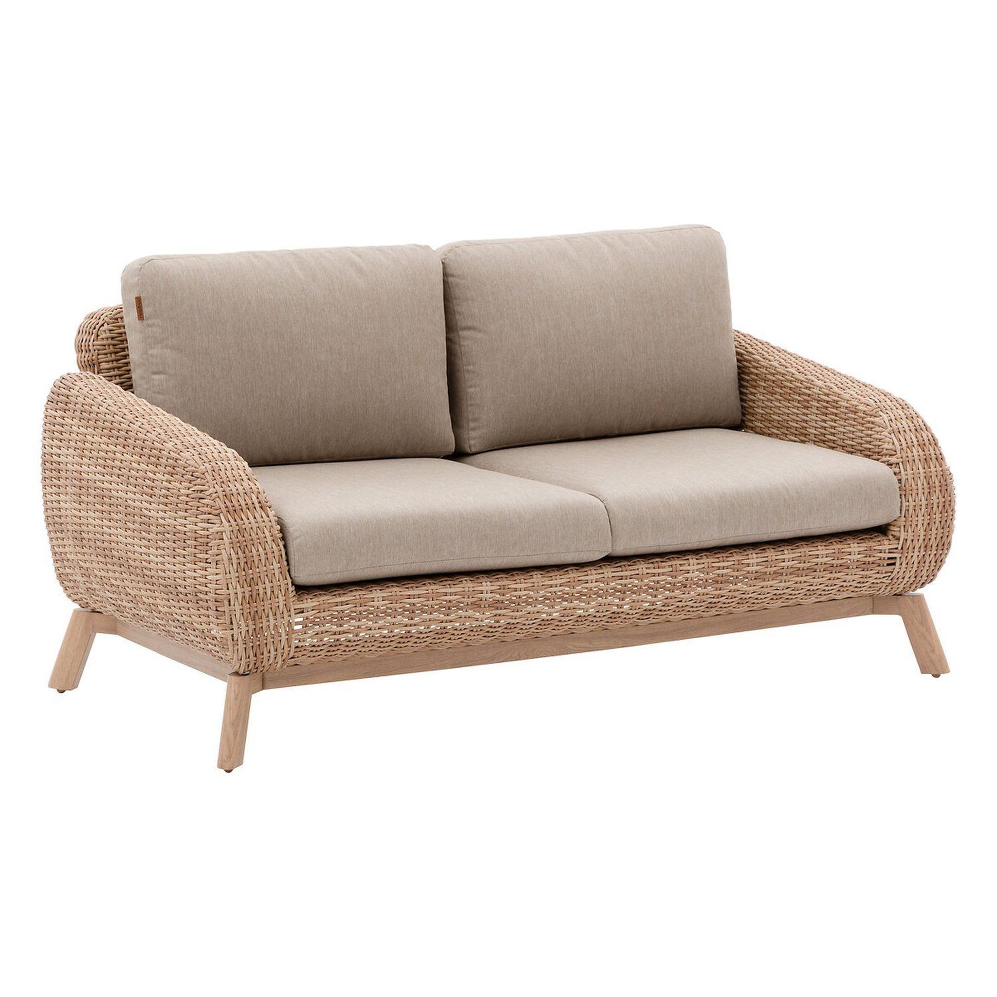 HESPERIDE Canapé de jardin en résine tressée 2 places manissa - honey et beige