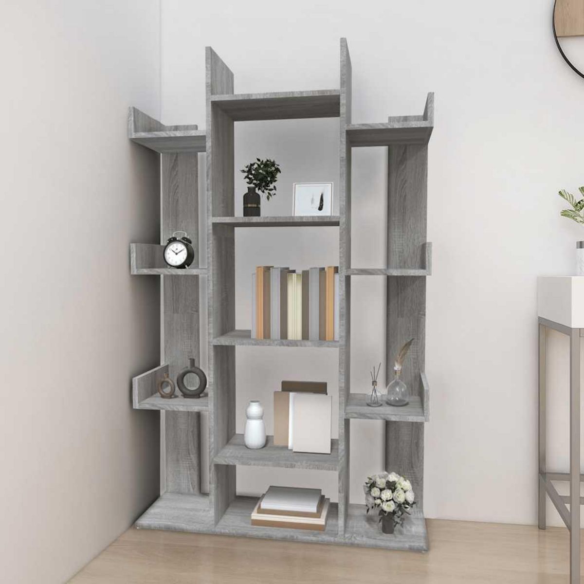 VIDAXL Bibliotheque Sonoma gris 86x25,5x140 cm Bois d'ingenierie