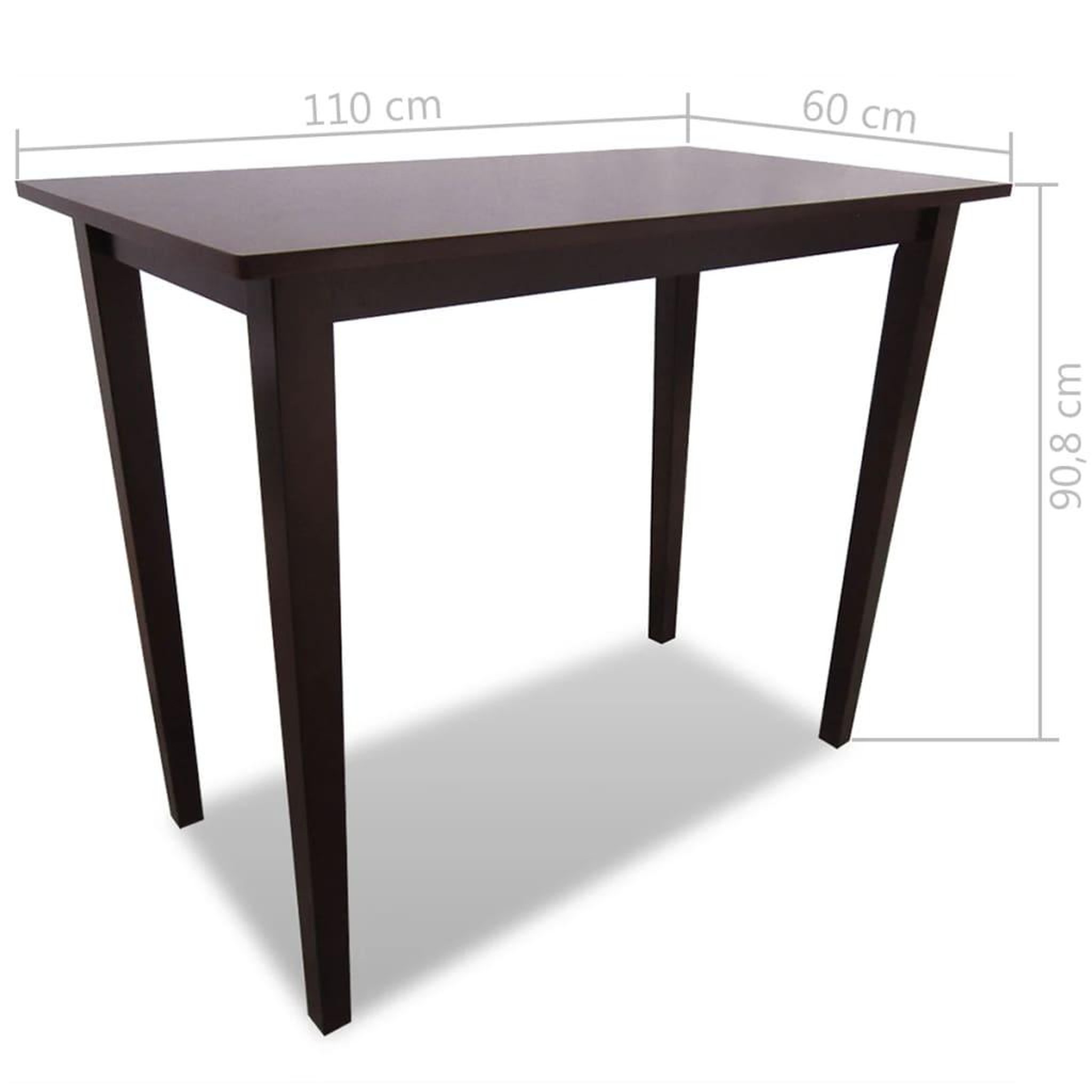 Voir la diapositive 6 : VIDAXL Set table et 4 chaises de bar en bois coloris marron