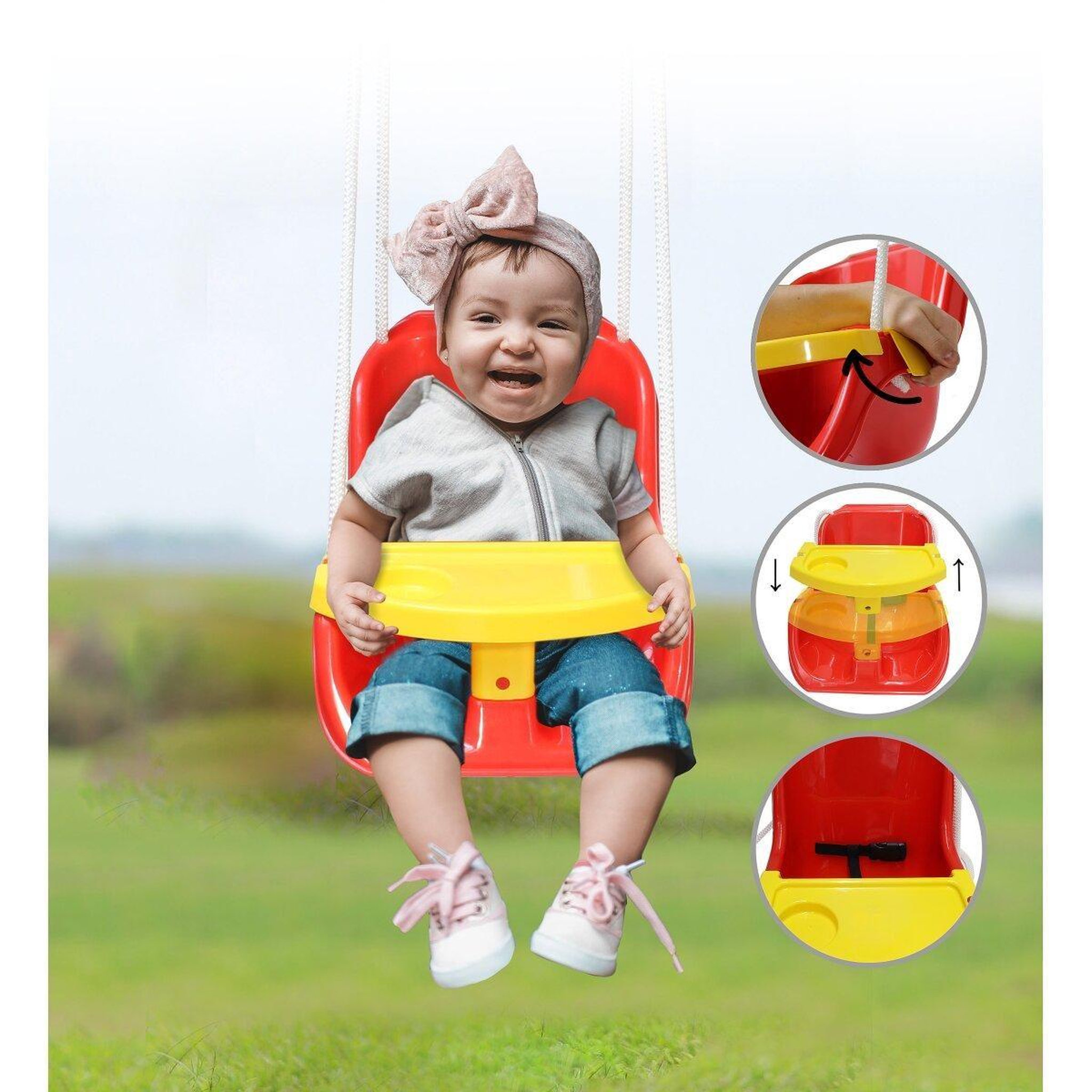 Voir la diapositive 2 : Jamara Balancelle comfort swing rouge 2in1