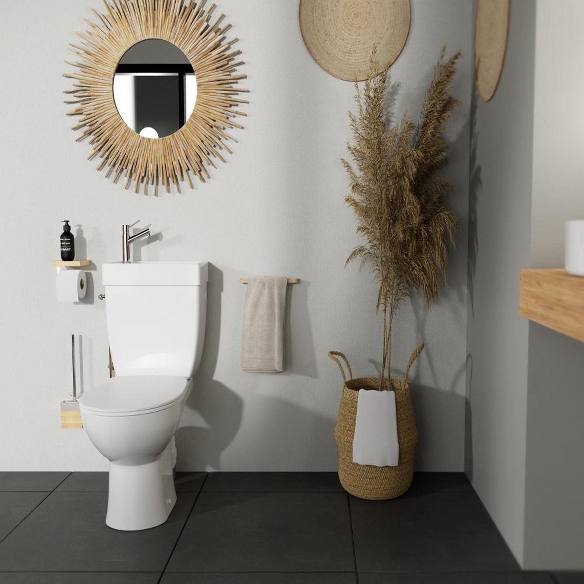 CENTRALE BRICO WC a poser sans bride sortie horizontale duo manille 3/6 litre godart
