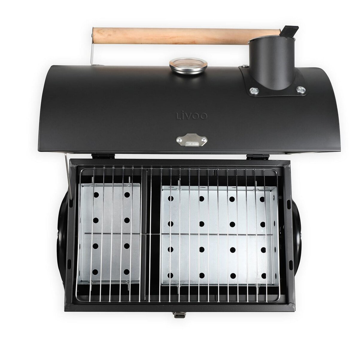 LIVOO Barbecue fumoir portable 33.5x22cm noir - doc269