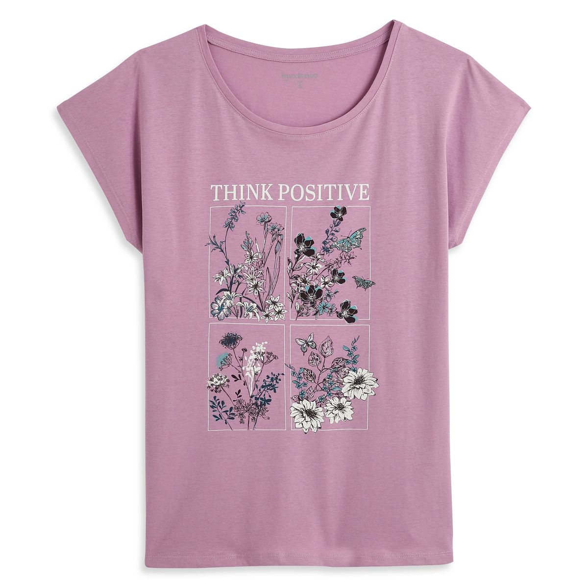 INEXTENSO T-shirt manche courte parme fantaisie femme