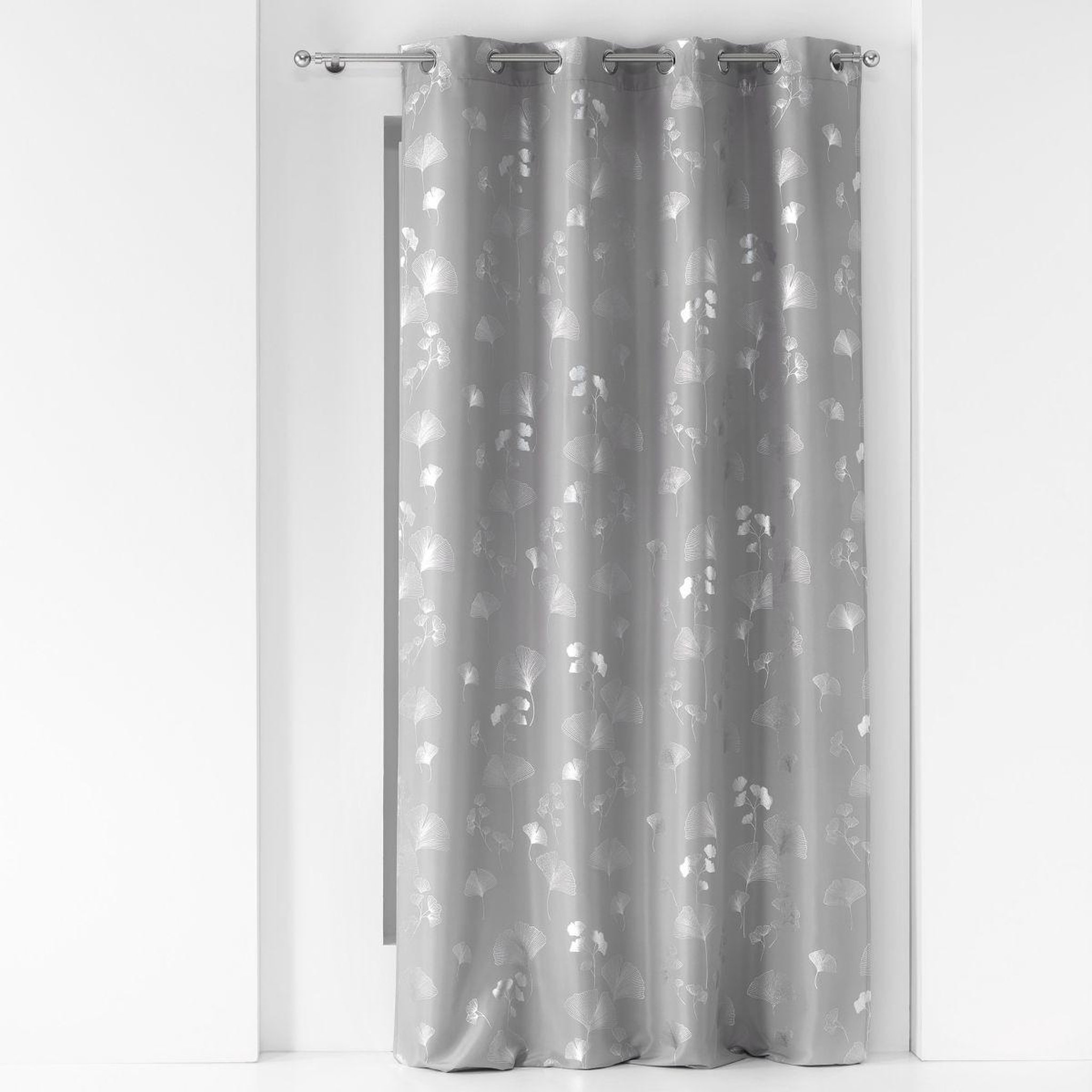Douceur d'Intérieur Rideau déco à œillets  bloomy  140x280cm gris