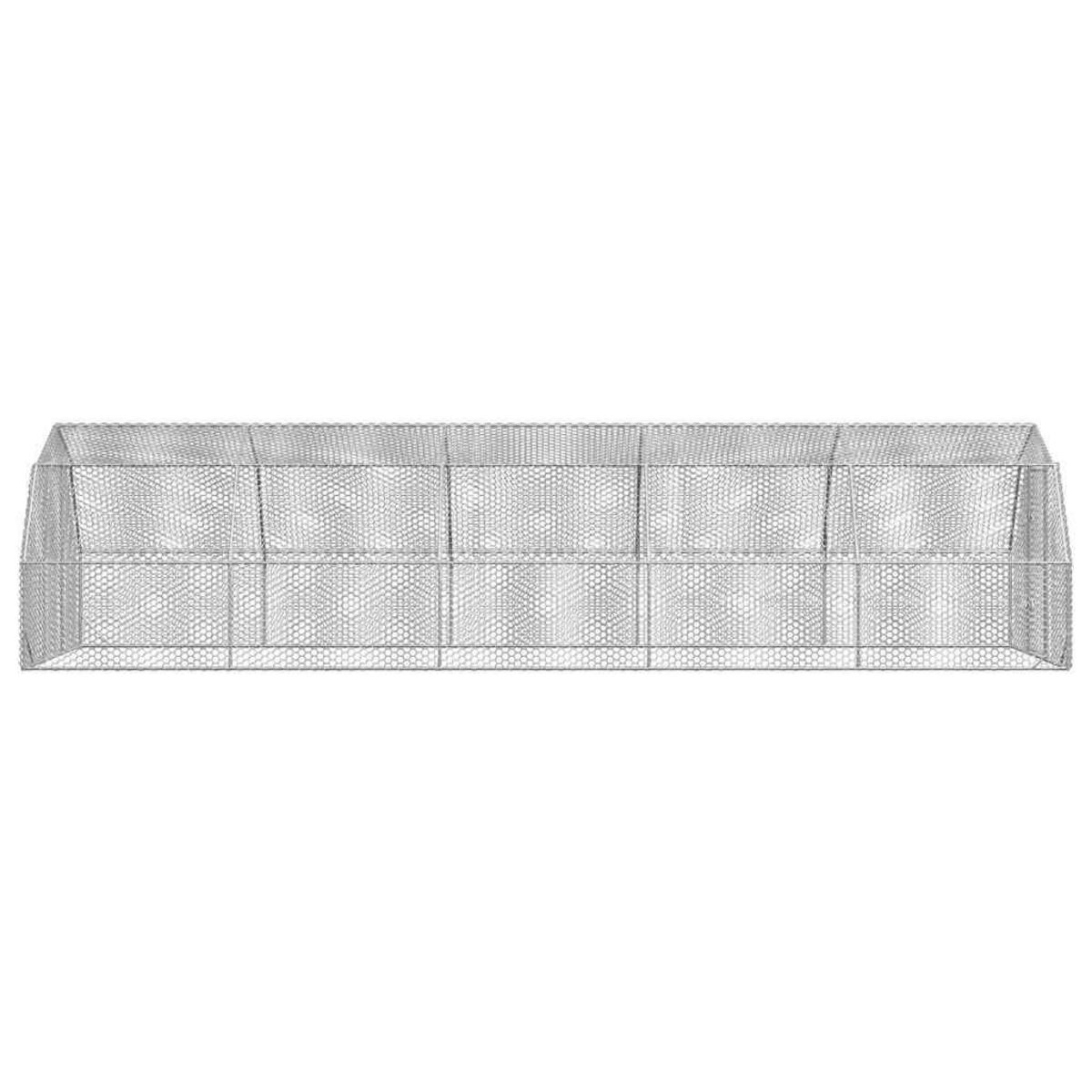 VIDAXL Poulailler 2,5x10x2,25 m acier galvanise