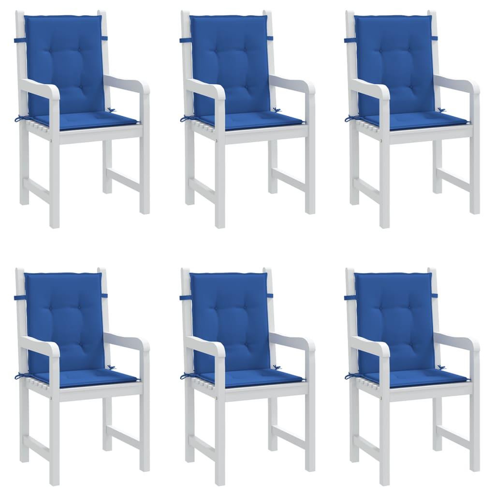 Voir la diapositive 4 : VIDAXL Coussins de chaise de jardin a dossier bas lot de 6 bleu royal