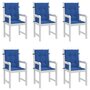 Voir la diapositive 4 : VIDAXL Coussins de chaise de jardin a dossier bas lot de 6 bleu royal