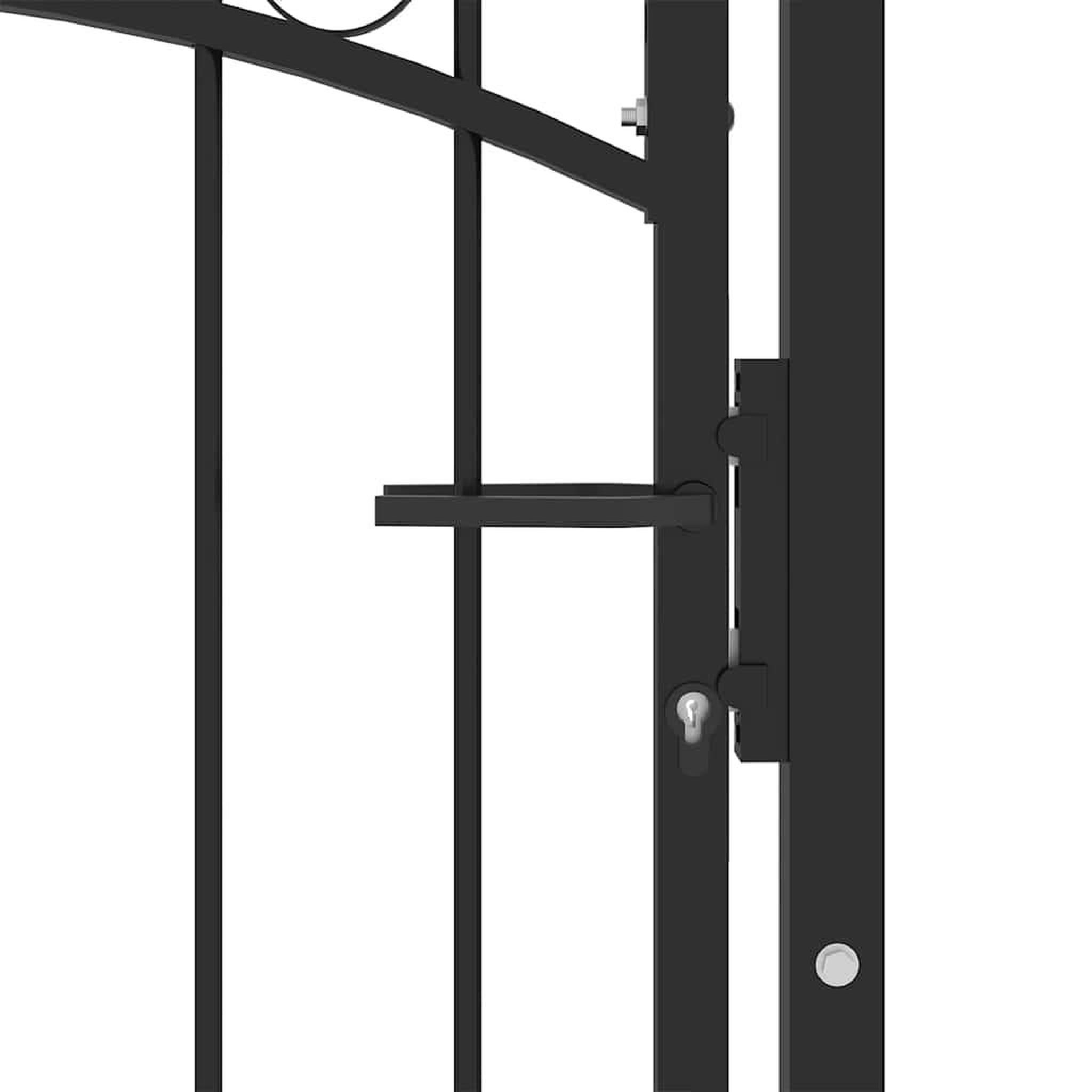 Voir la diapositive 4 : VIDAXL Portail de cloture emmen avec pointes en acier 104 x 109,5 cm noir