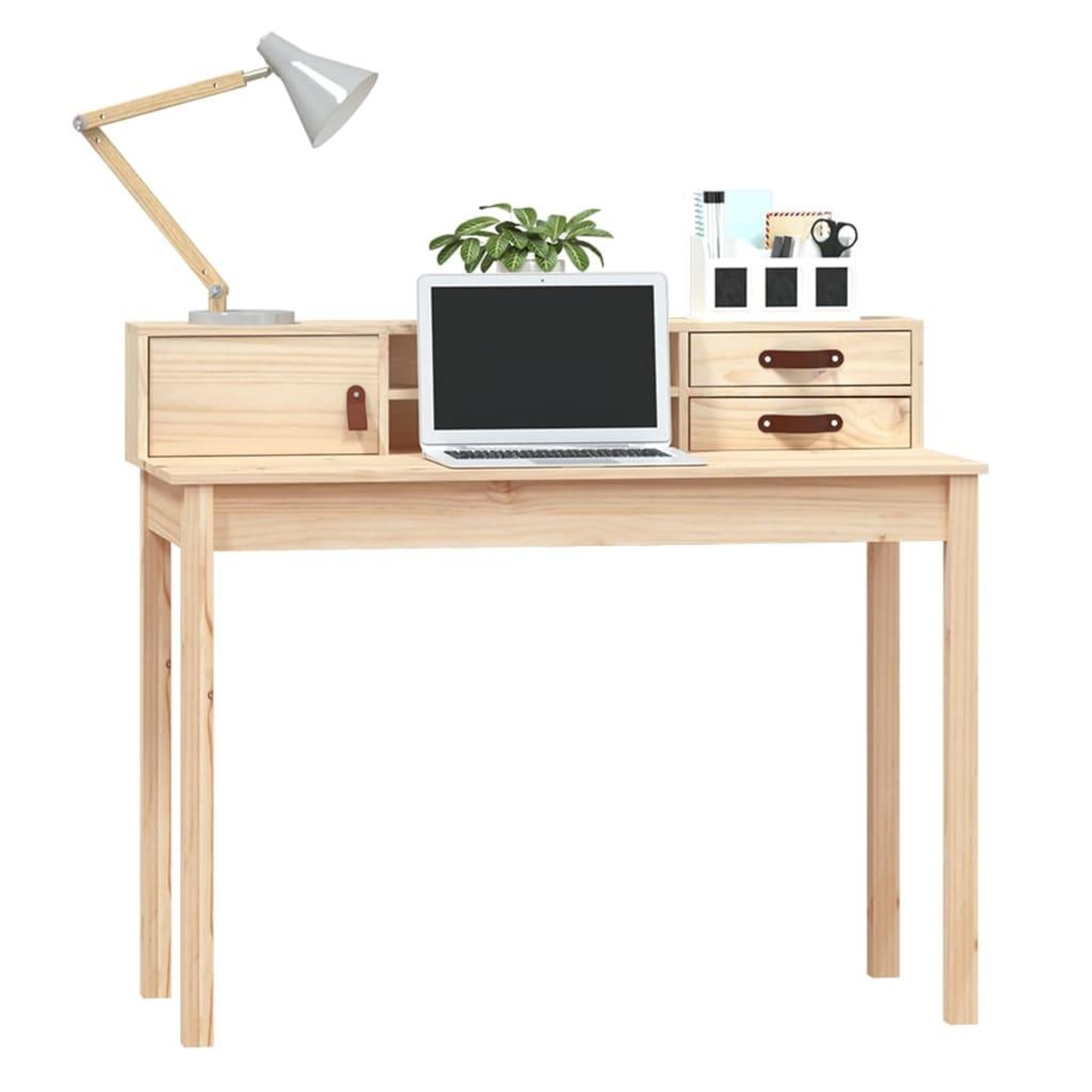 Voir la diapositive 4 : VIDAXL Bureau 110x50x93 cm Bois massif de pin
