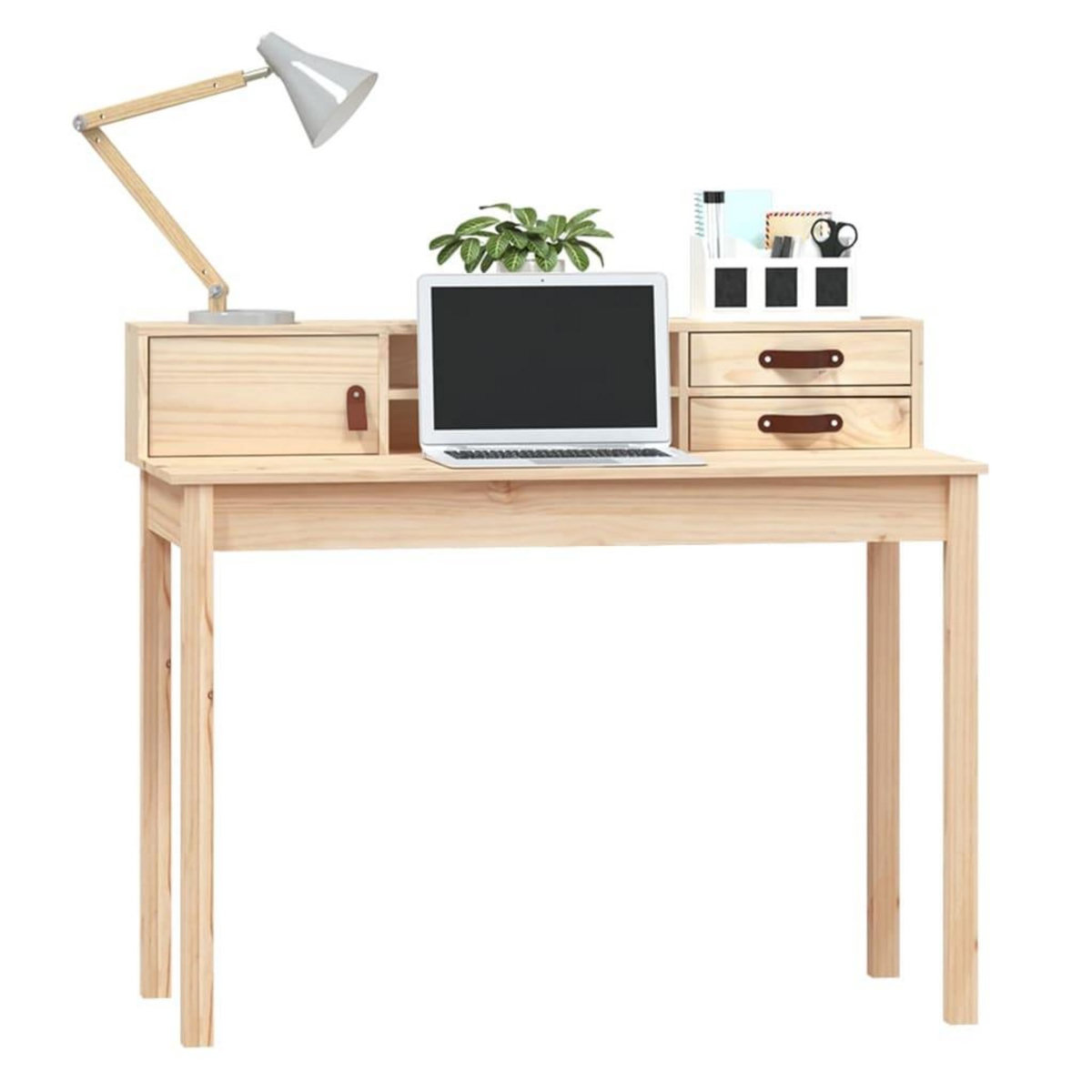 VIDAXL Bureau 110x50x93 cm Bois massif de pin