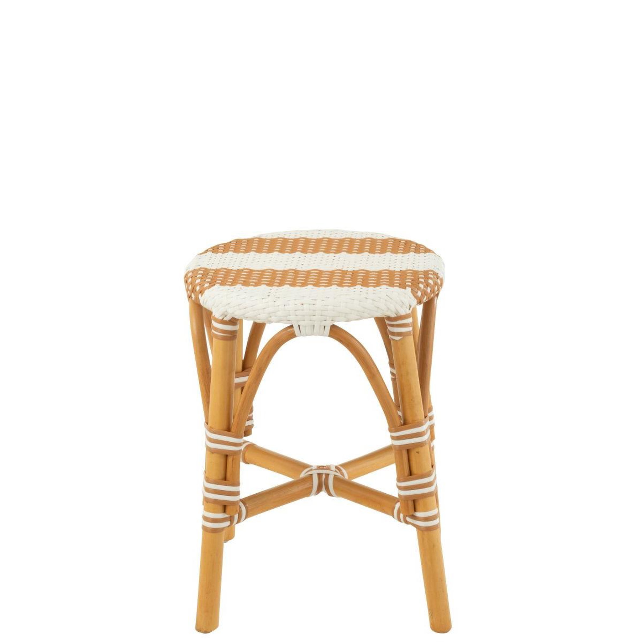 Voir la diapositive 2 : J-LINE Tabouret en rotin  danial  44cm blanc