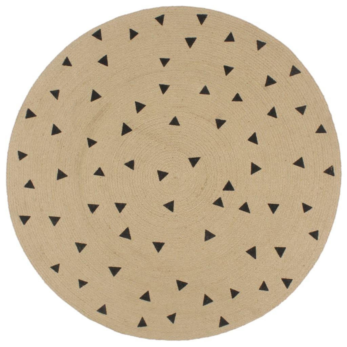VIDAXL Tapis fait a la main Jute avec imprime a triangles 150 cm