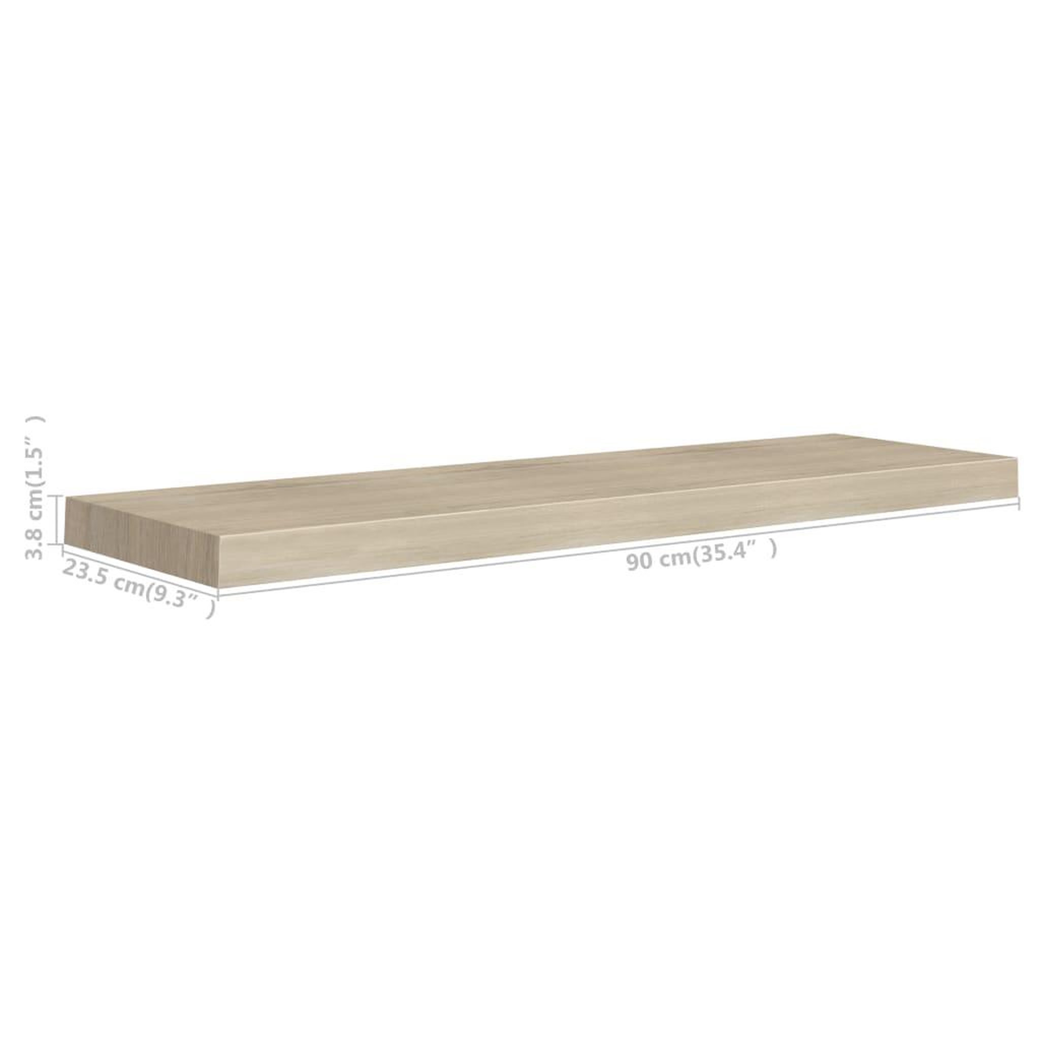 Voir la diapositive 6 : VIDAXL Etageres murales flottantes 2 pcs chene 90x23,5x3,8 cm MDF