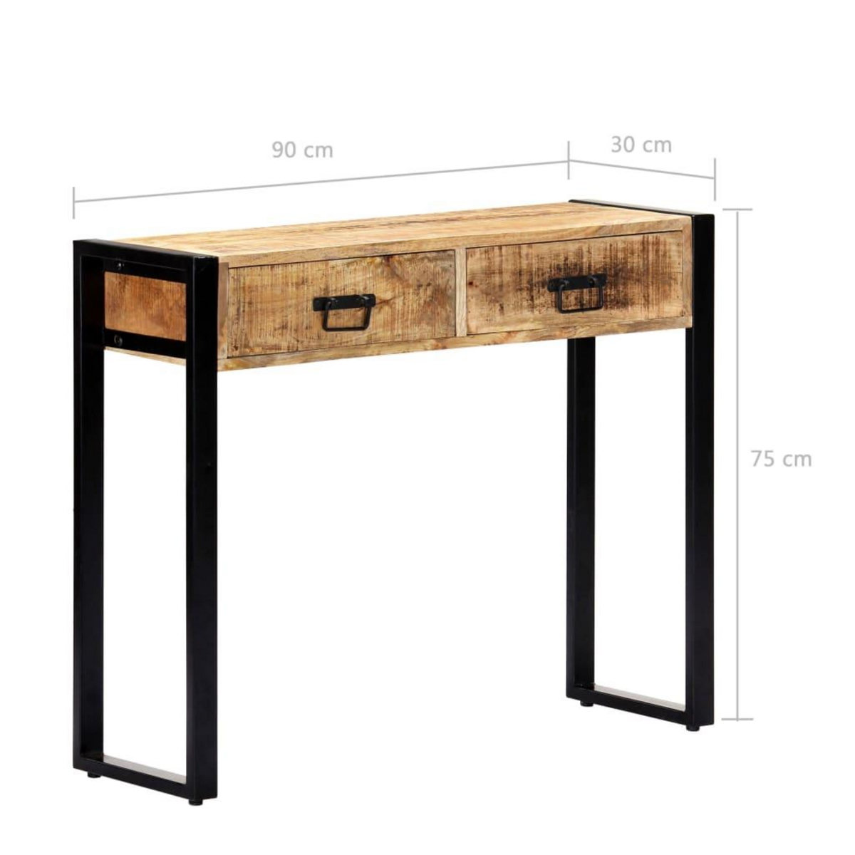 VIDAXL Table console 90 x 30 x 75 cm Bois de manguier massif