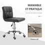 Voir la diapositive 5 : VINSETTO Vinsetto Chaise de bureau capitonnée hauteur réglable pivotant 360° piètement chromé revêtement synthétique noir