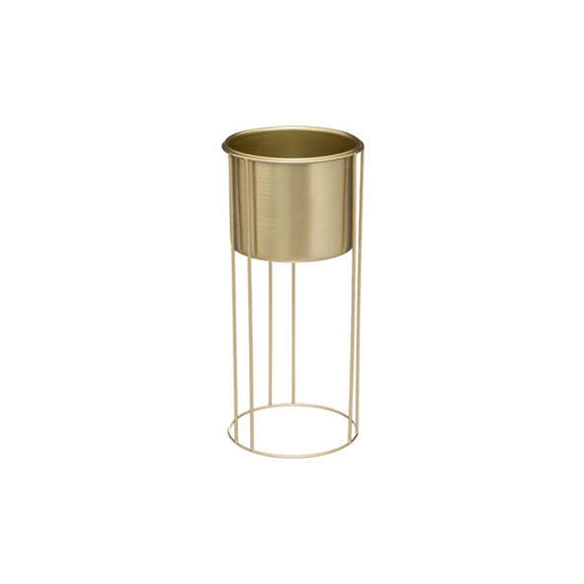 Voir la diapositive 3 : ATMOSPHERA Lot de 2 cache-pots sur pied  artif  58cm or