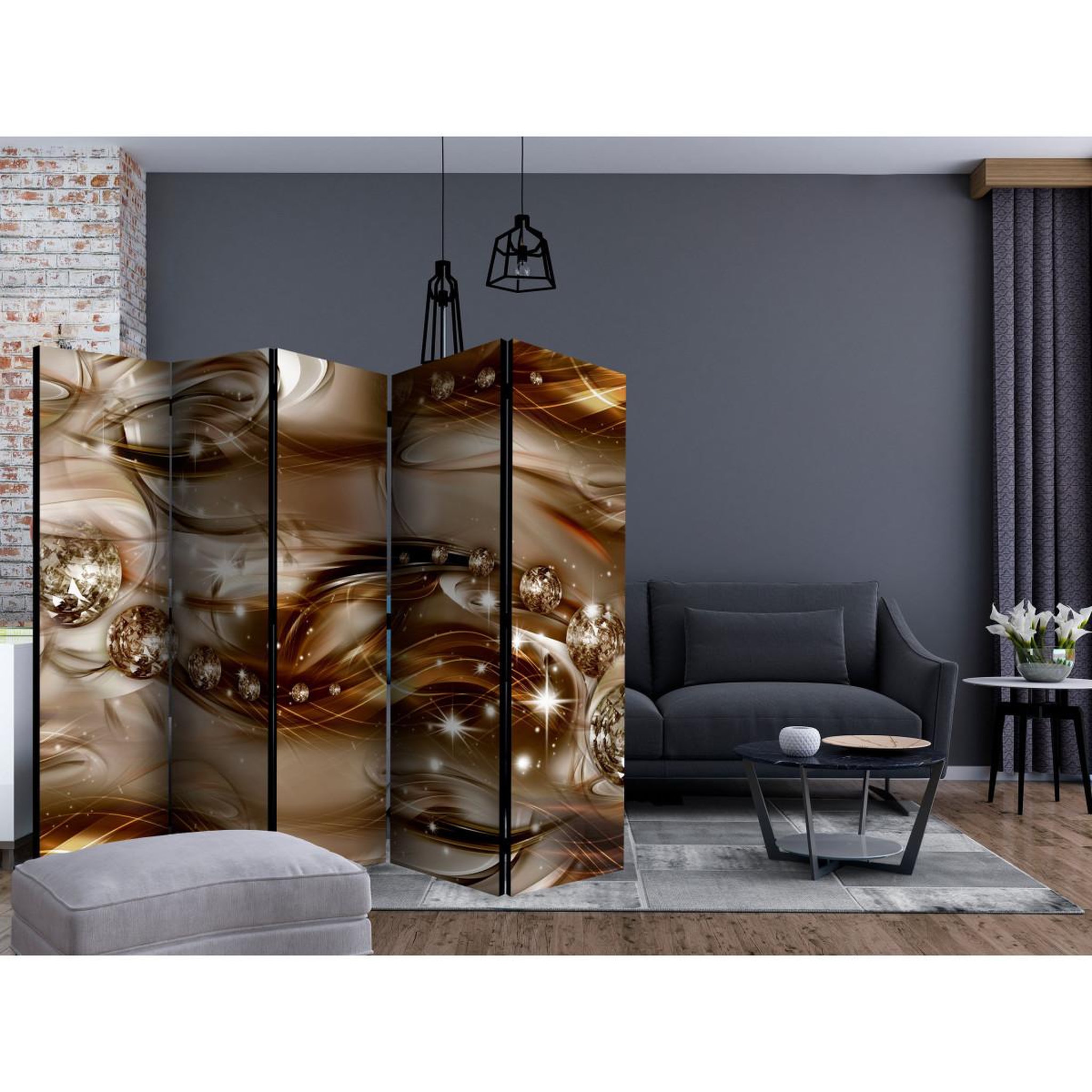 Voir la diapositive 2 : Paris Prix Paravent 5 volets  stellar storm  172x225cm