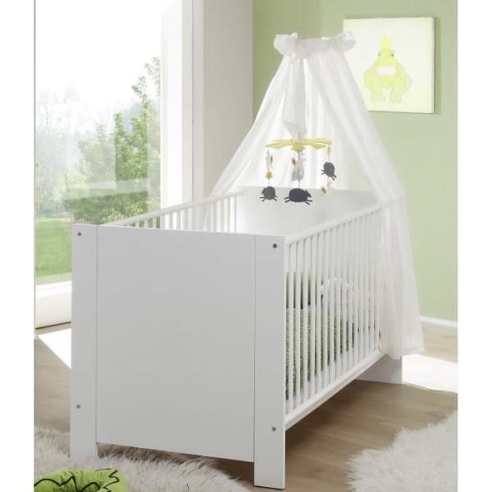Voir la diapositive 2 : Trendteam Chambre bébé Trio : Lit 70 x 140 cm + Commode a langer + Armoire OLIVIA - Blanc - TREND TEAM
