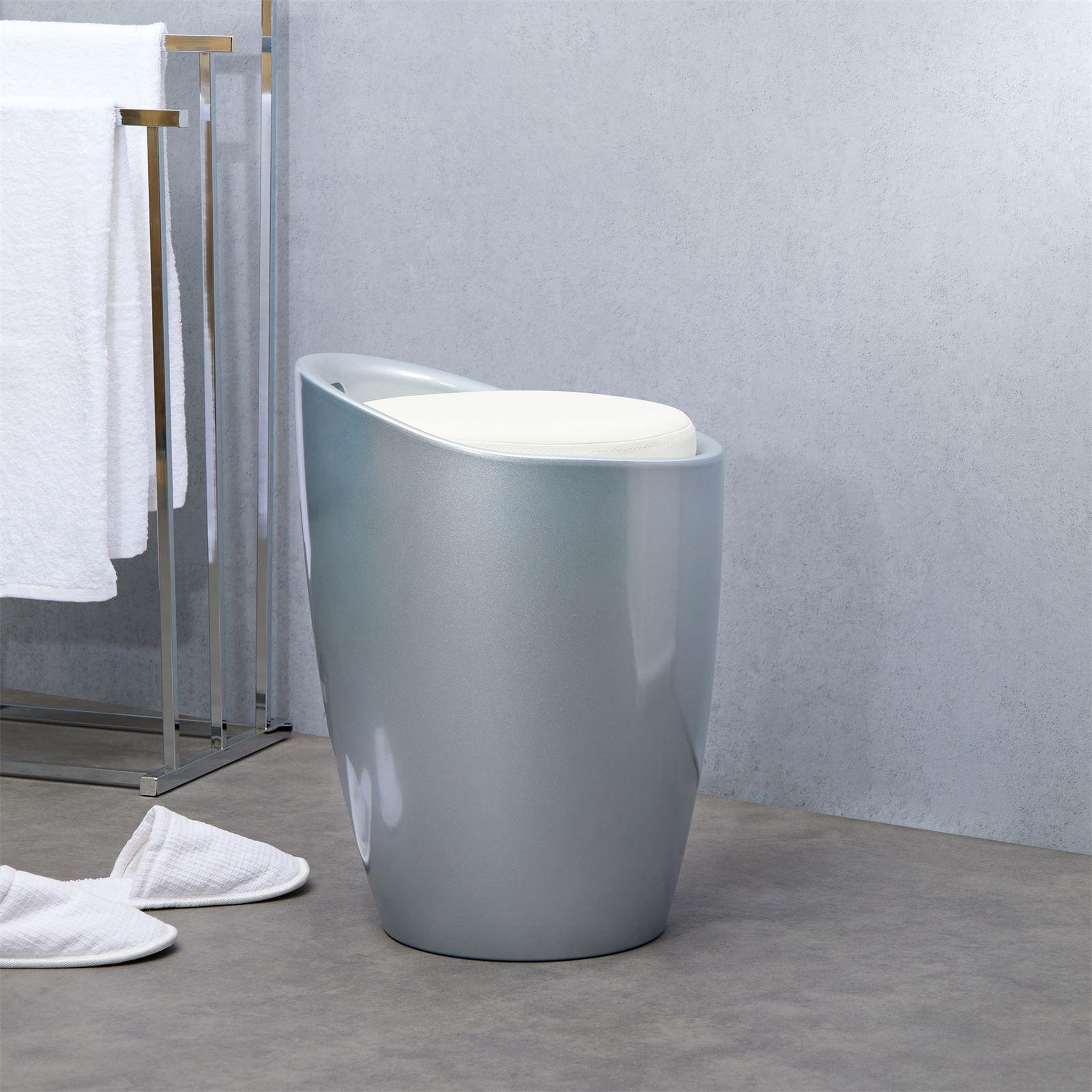 Voir la diapositive 4 : IDIMEX Tabouret coffre de rangement daniel