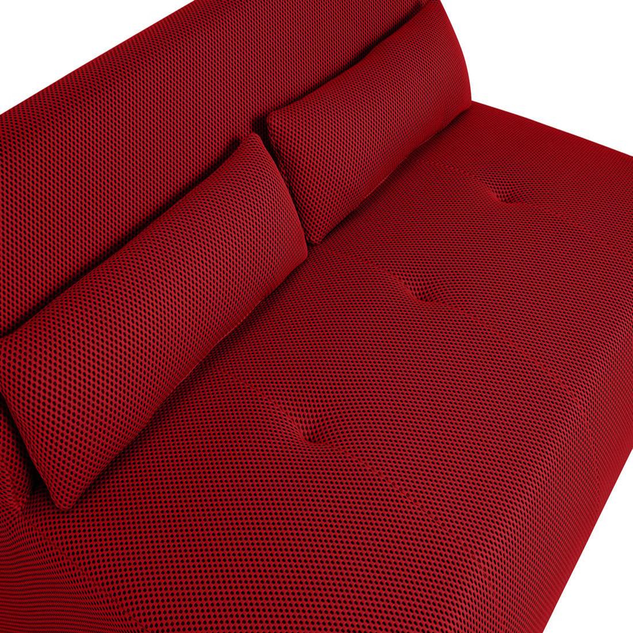 Voir la diapositive 5 : LISA DESIGN Onyx - canapé droit 2 places - en tissu mailles 3d