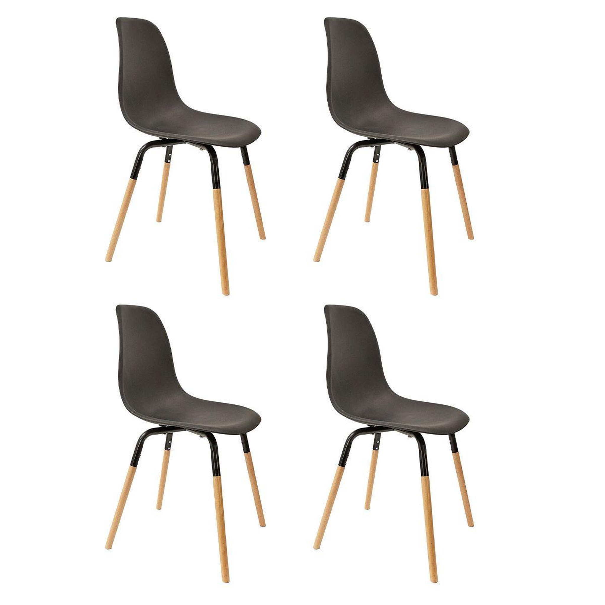 The Home Deco Factory Lot de 4 chaises scandinaves  phénix  81cm noir