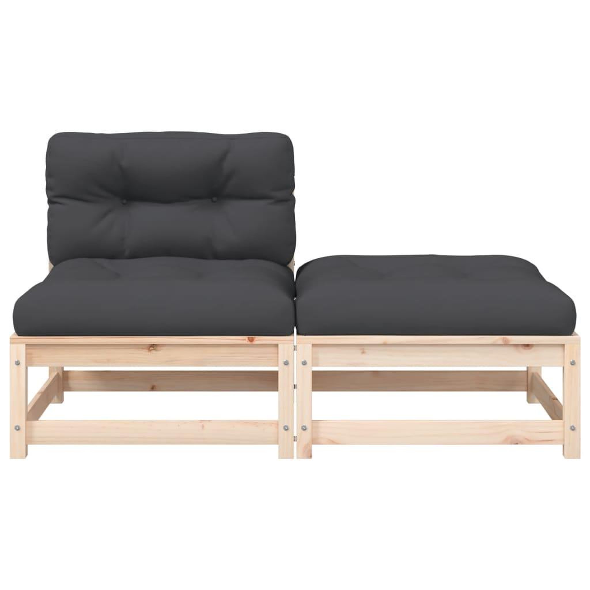 Voir la diapositive 5 : VIDAXL Canape de jardin sans accoudoirs avec coussins et repose-pieds