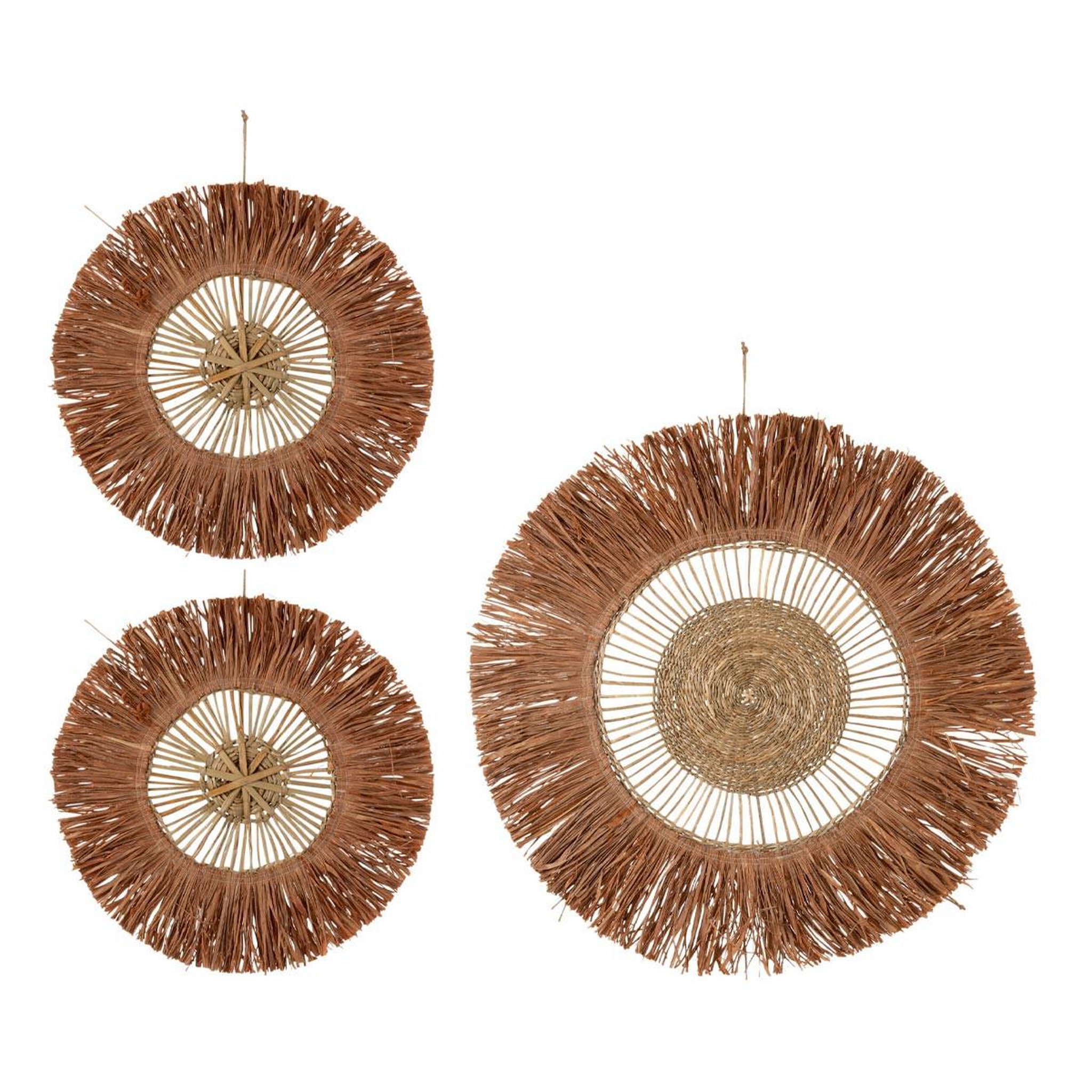 J-LINE Lot de 3 décorations murales  saffron  45cm marron